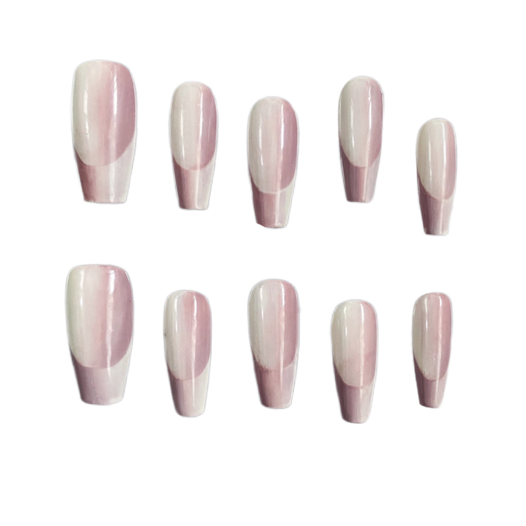 Gray-Purple Almond Press-On Nails
