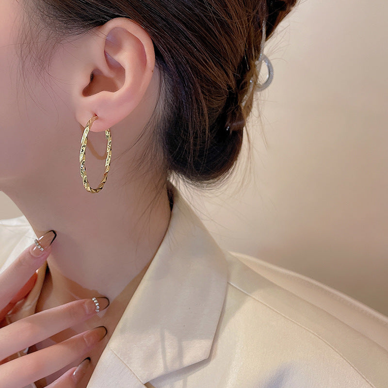 Irregular Metal Hoop Earrings