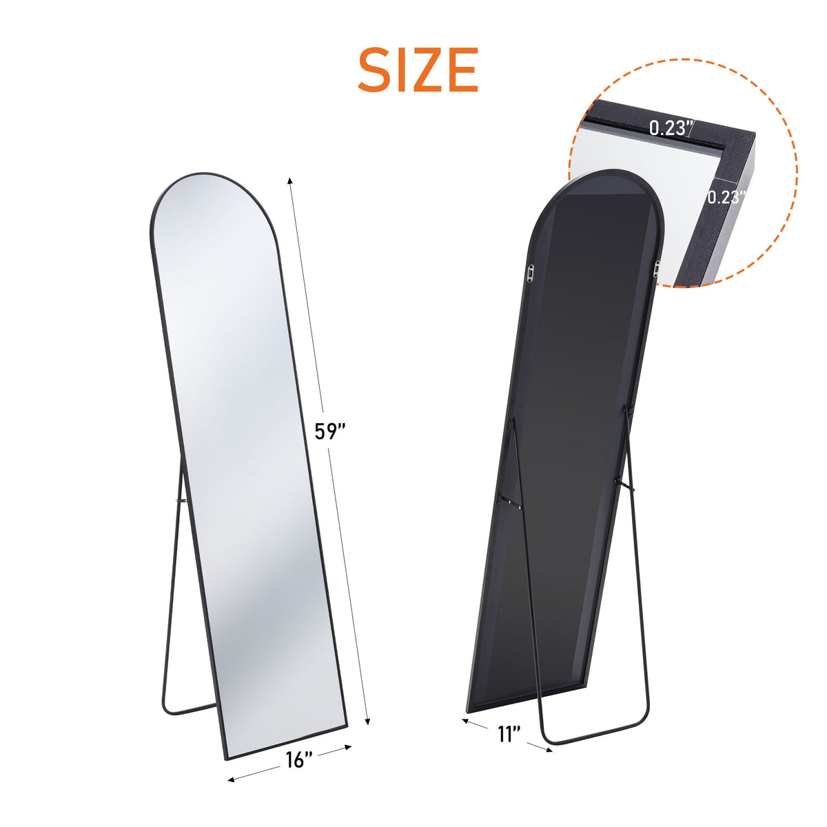 Arched Floor Standing Mirror