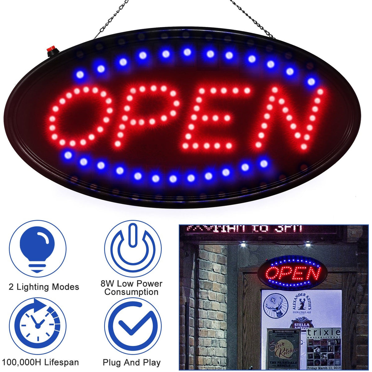 LED Neon "OPEN" Sign