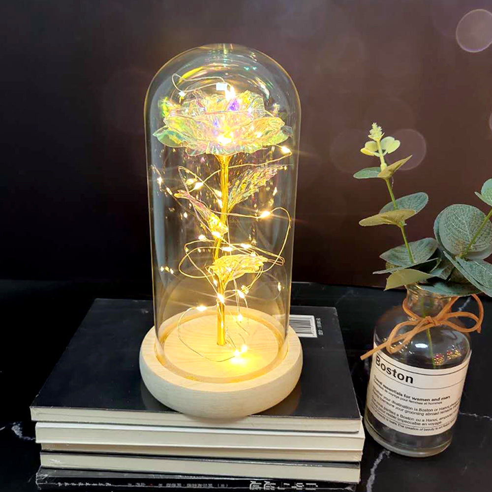 Eternal Rose in Glass Dome with LED Lights