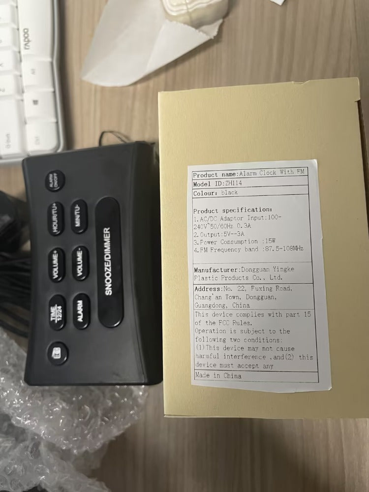 Large LED Alarm Clock with FM Radio