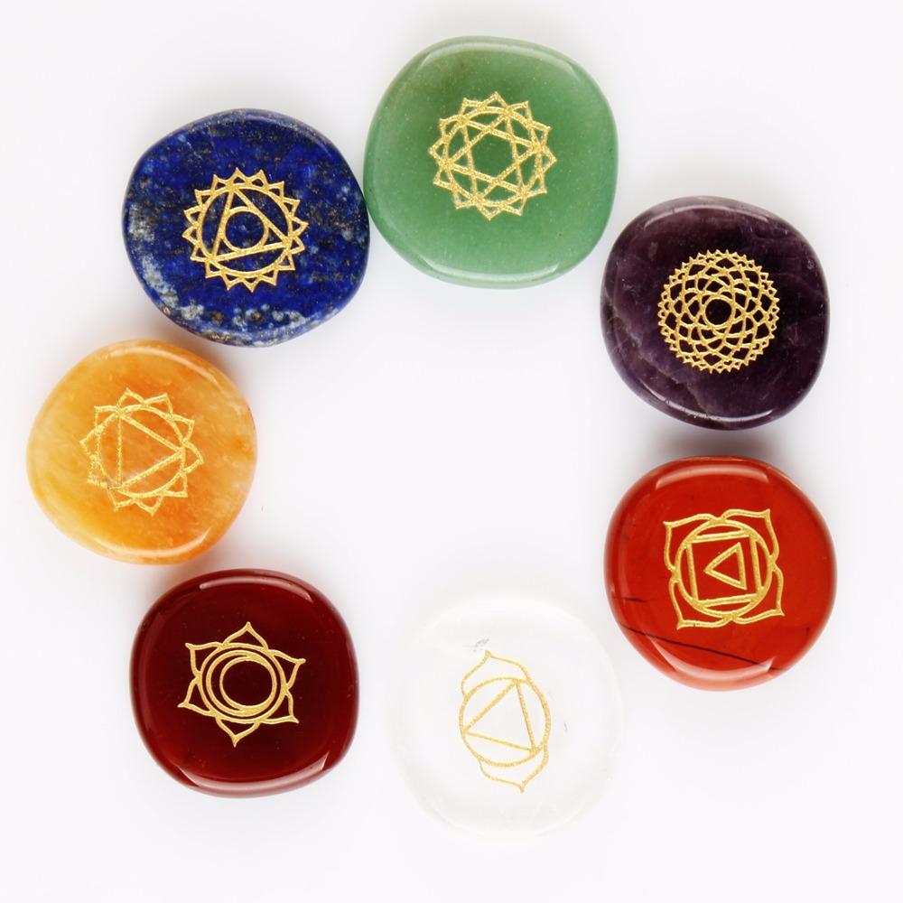 7-Chakra Pocket Palm Stones