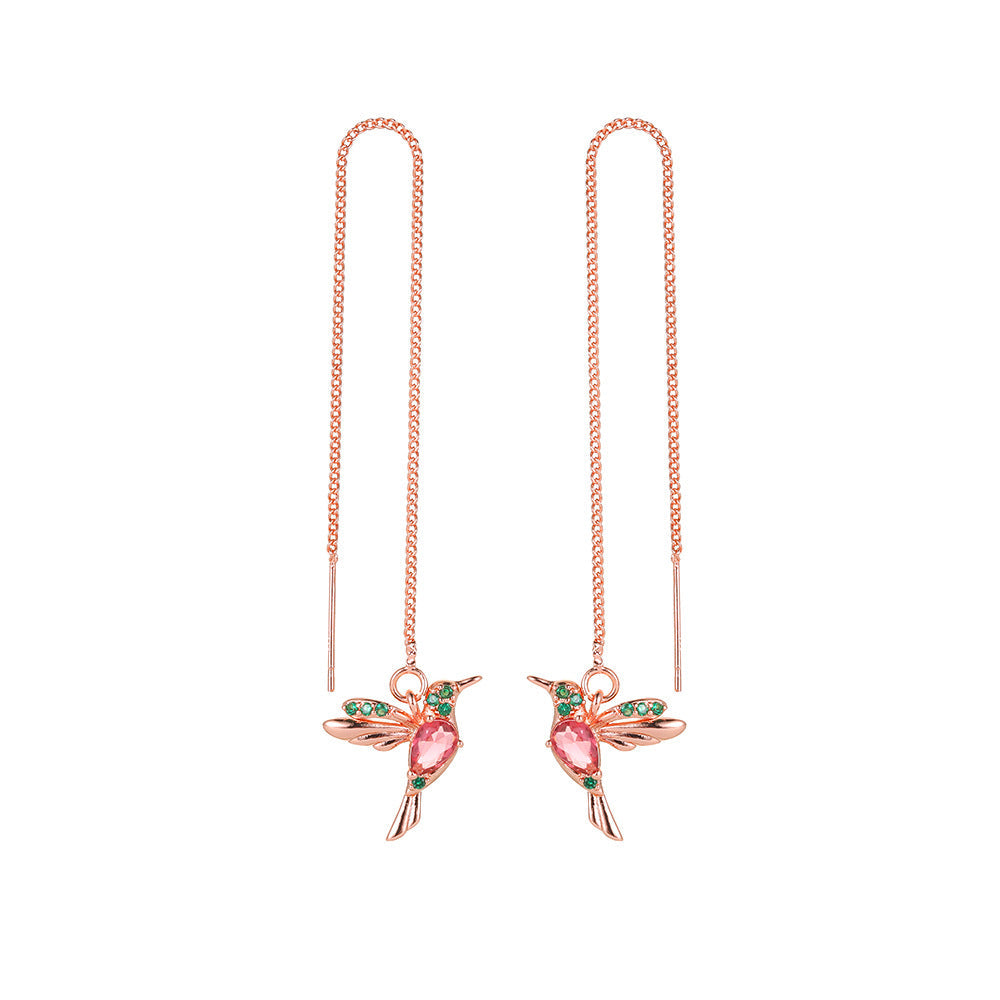Hummingbird Crystal Drop Earrings
