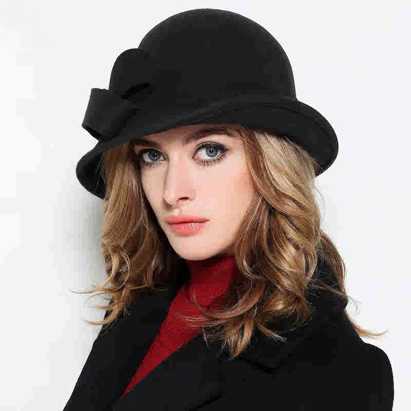 French Retro Wool-Blend Bowler Hat