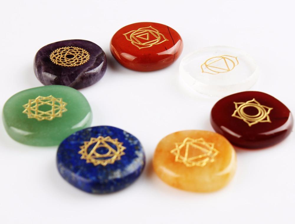 7-Chakra Pocket Palm Stones