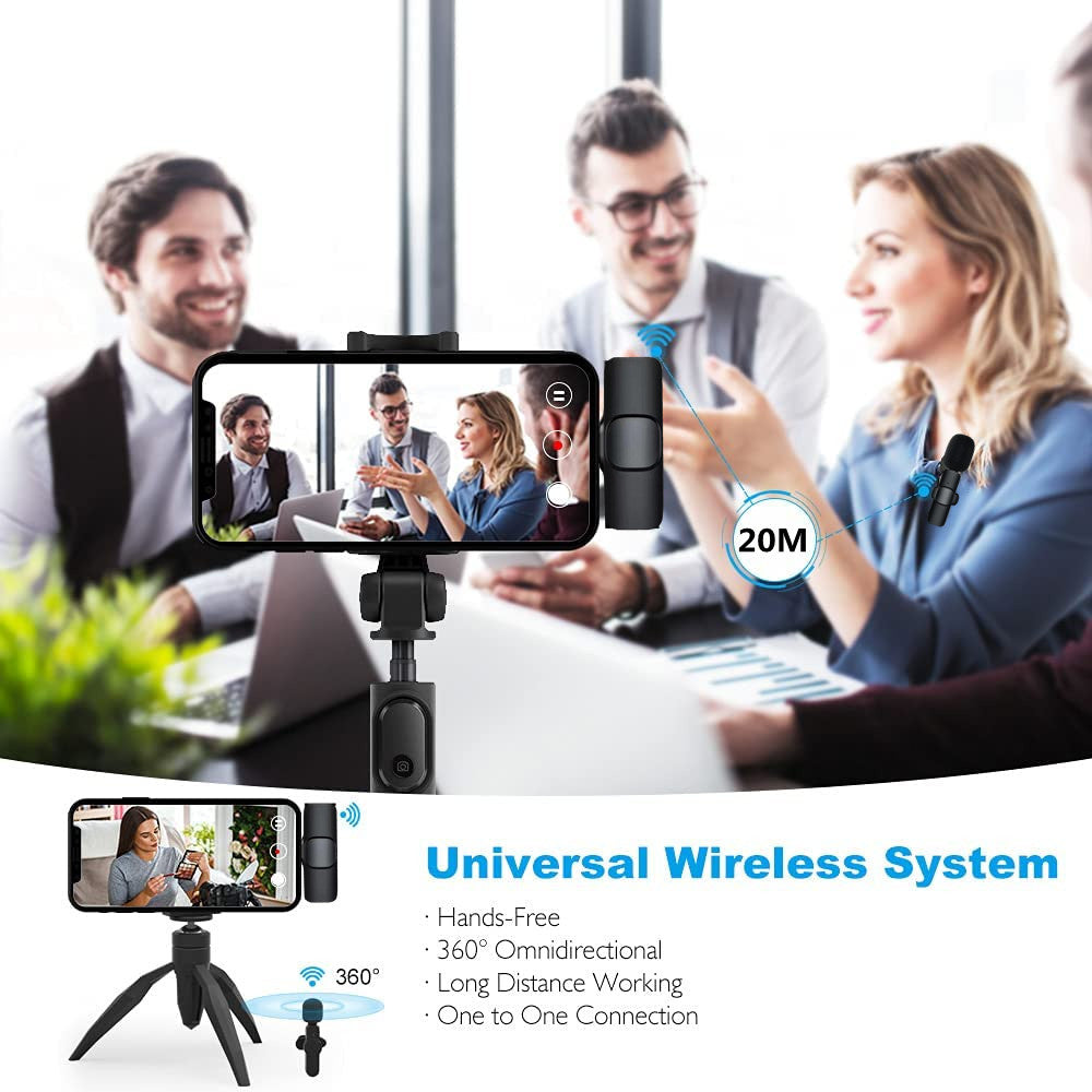 Wireless Lavalier Microphone for iPhone & Android