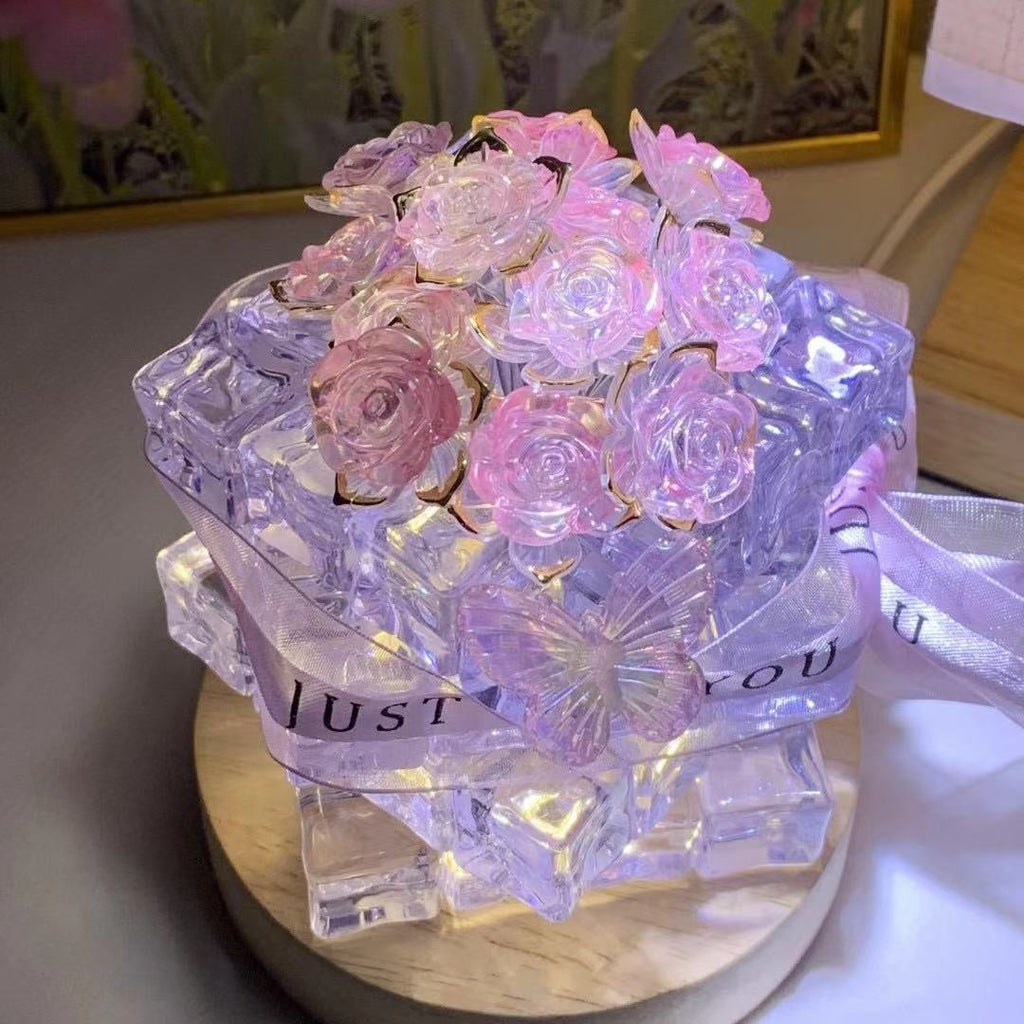DIY Ice Cube Rose Night Light