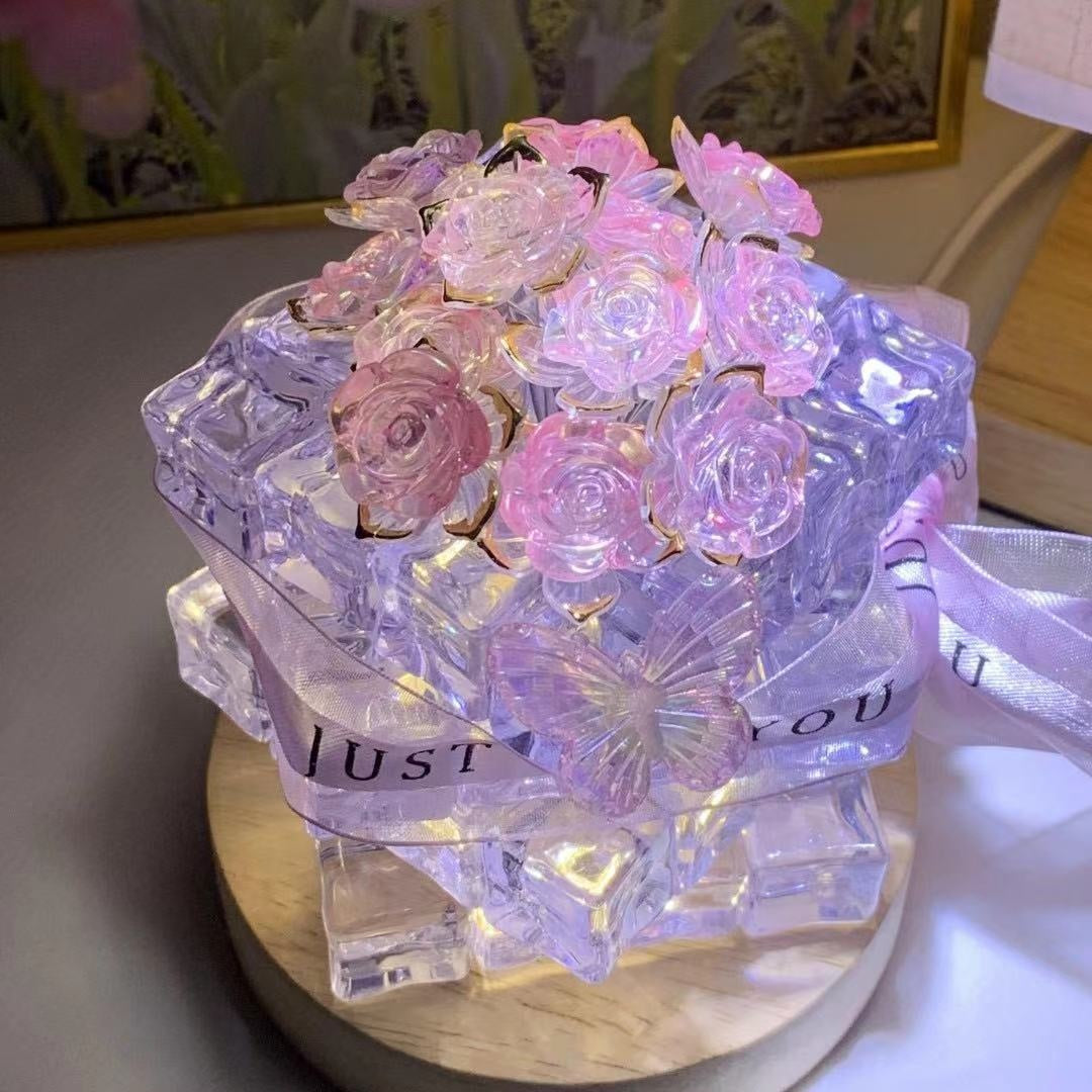 DIY Ice Cube Rose Night Light