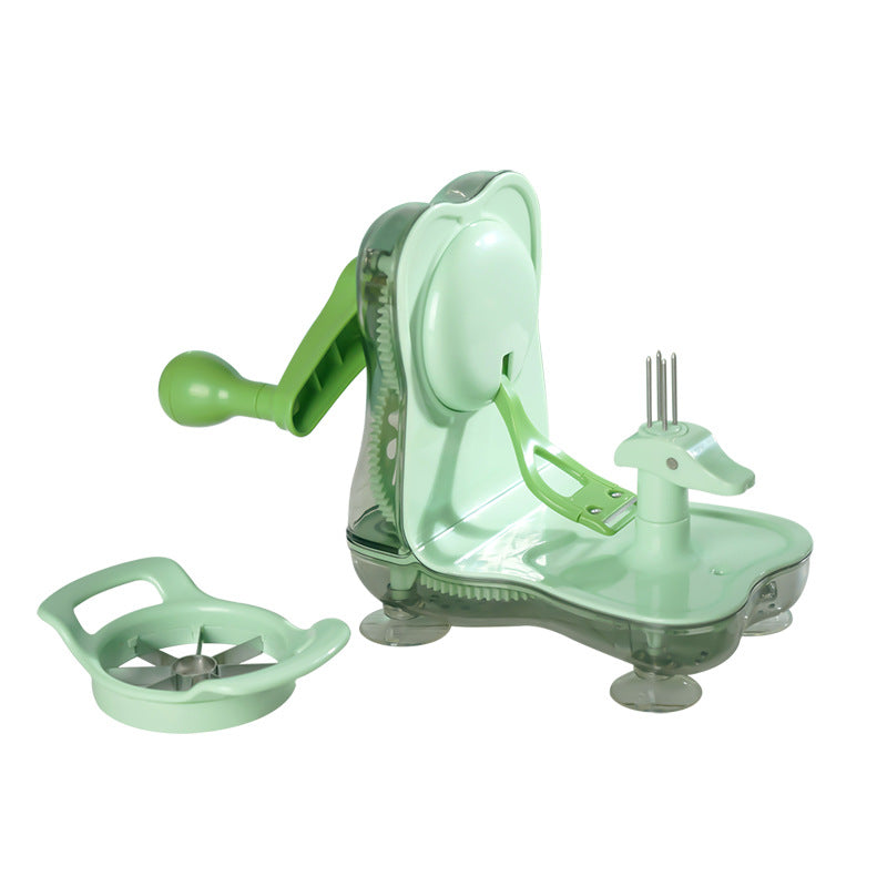 2-in-1 Hand-Crank Fruit Peeler & Cutter