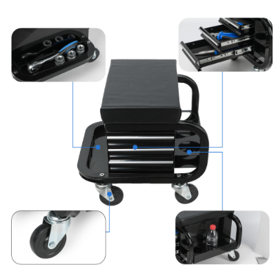 Rolling Mechanic Seat with 3 Drawers