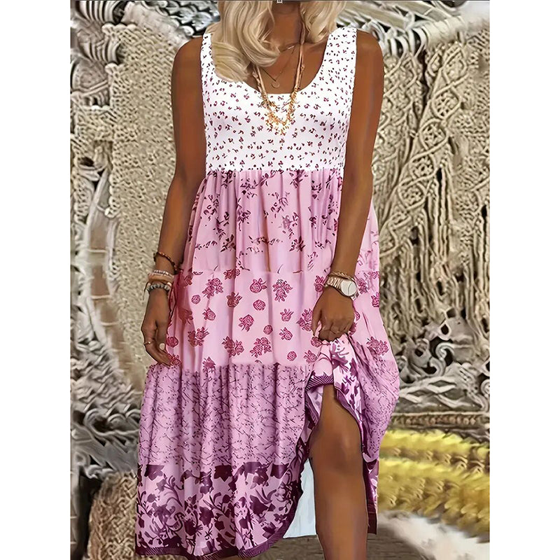 Plus-Size Boho Tiered Maxi Sundress