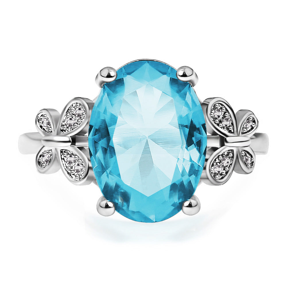 Sea Blue Bow Ring