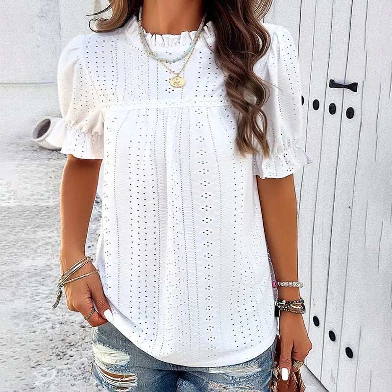 Ruffle-Sleeve Blouse