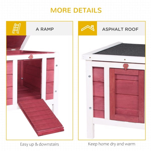 Wooden Pet House with Asphalt Roof
