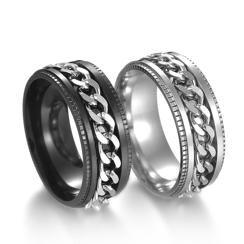 Men's Cuban Chain Spinner Ring