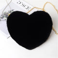 Plush Heart Chain Shoulder Bag