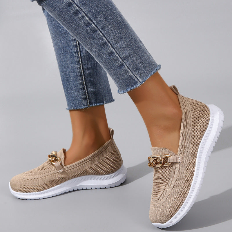 Women's Chain-Detail Knit Walking Shoes