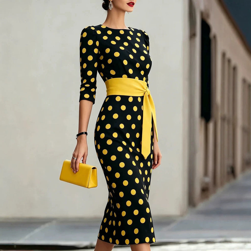 Women's Belted Midi Pencil Dress
