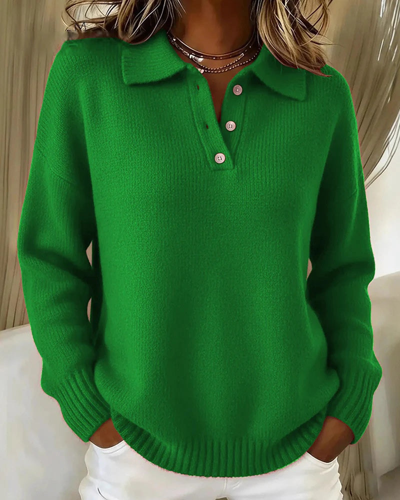 Soft Collared Button Sweater