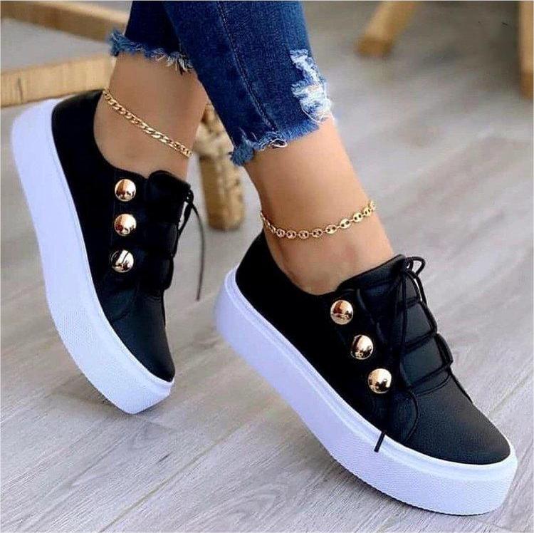 Women's Rivet Lace-Up Flats