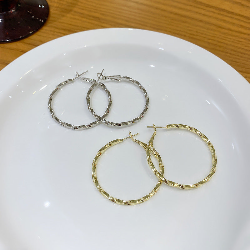 Irregular Metal Hoop Earrings