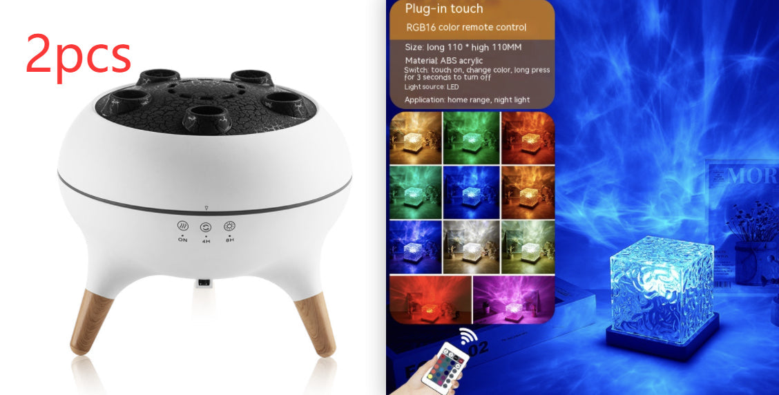 Rotating Water Ripple Night Light