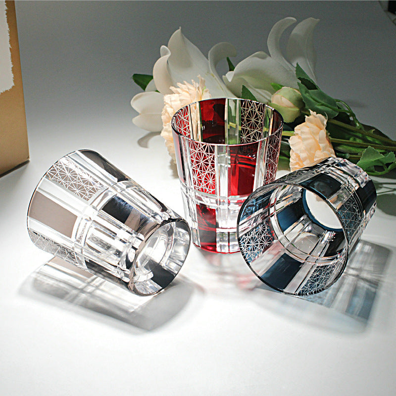 Chrysanthemum Crystal Whiskey Glass