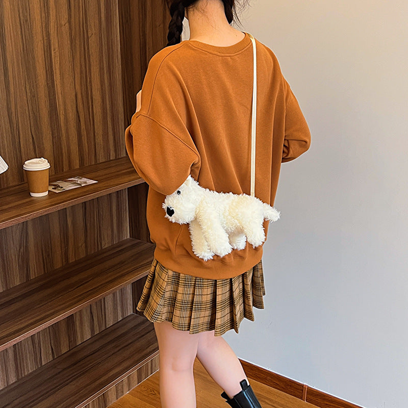 Fluffy Puppy Plush Shoulder Bag