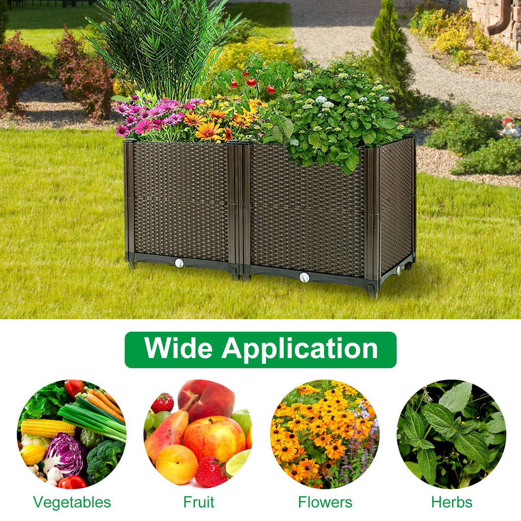 Self-Watering Raised Planter Box