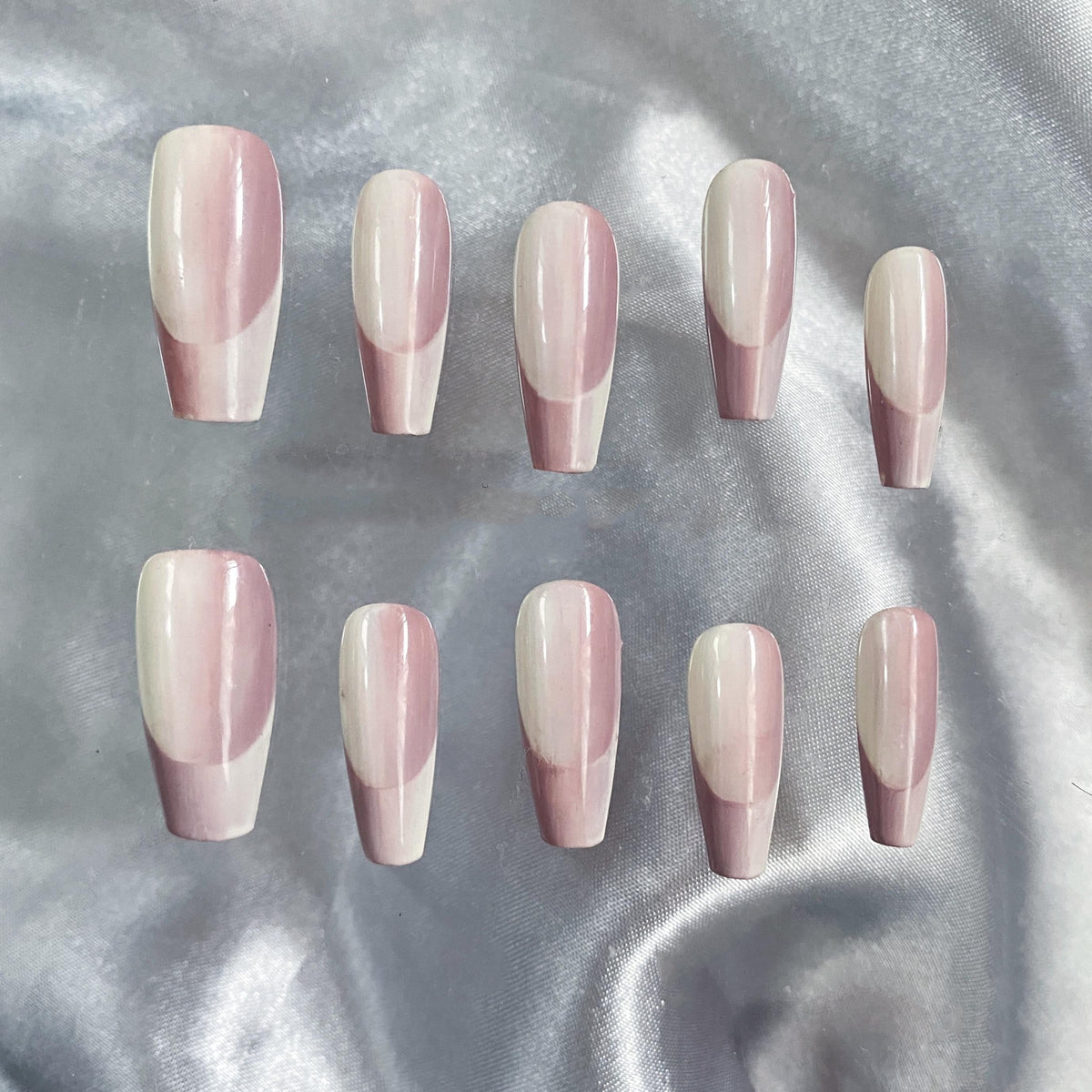 Gray-Purple Almond Press-On Nails