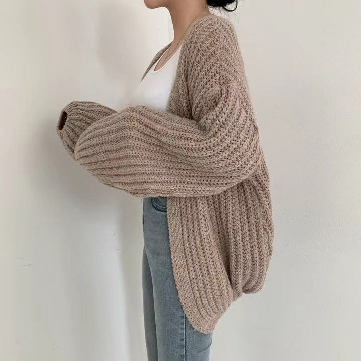 Women's Balloon-Sleeve Knit Cardigan