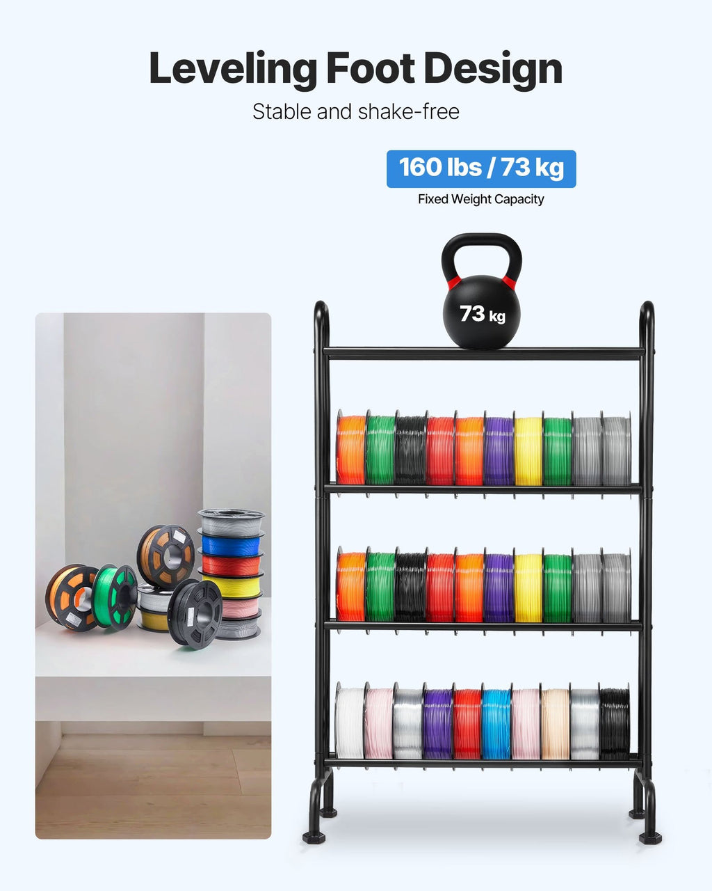 4-Tier Rolling Storage Shelf