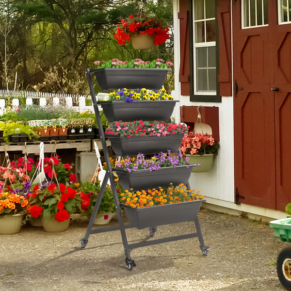 5-Tier Vertical Planter with Wheels