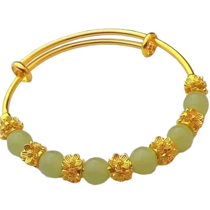 Chalcedony Flower Slider Bracelet