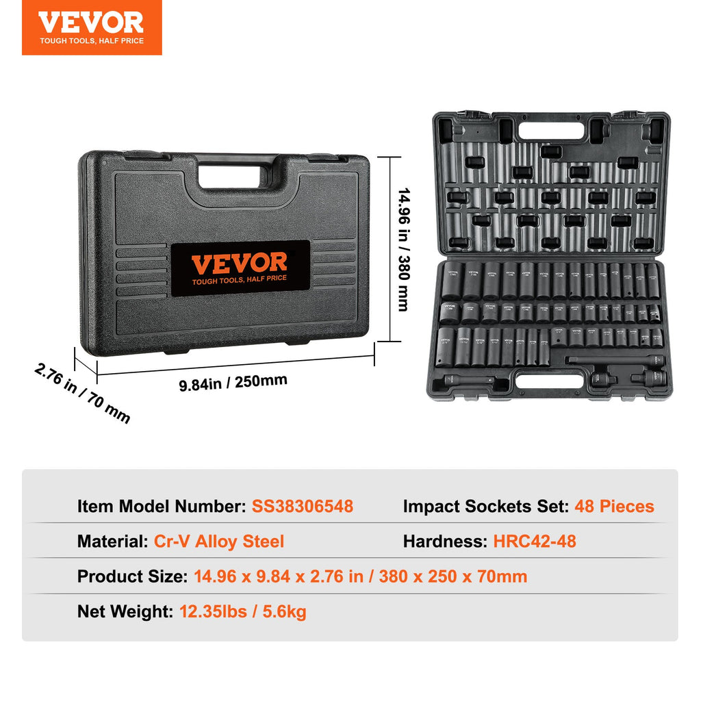 48-Piece Impact Socket Set