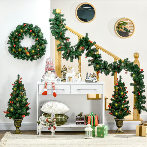 Pre-Lit Christmas Entrance Set (4 Pieces)