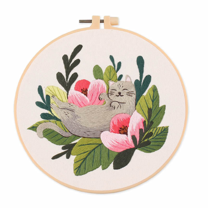 Cat Embroidery Kit