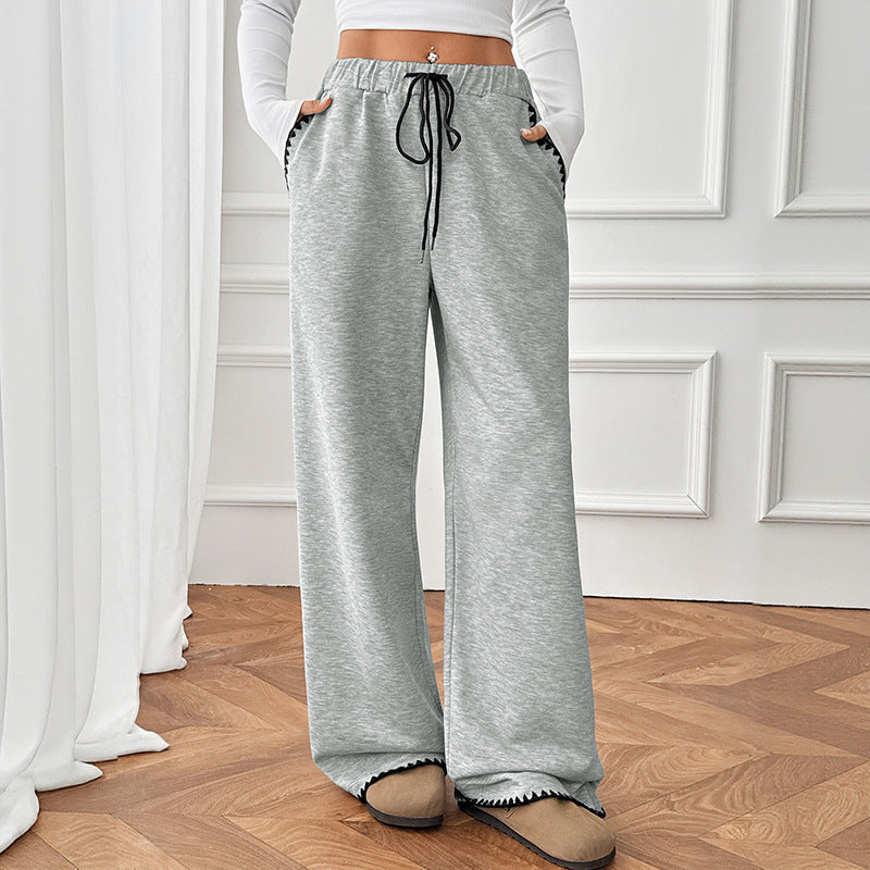Women's Elastic-Waist Straight Pants
