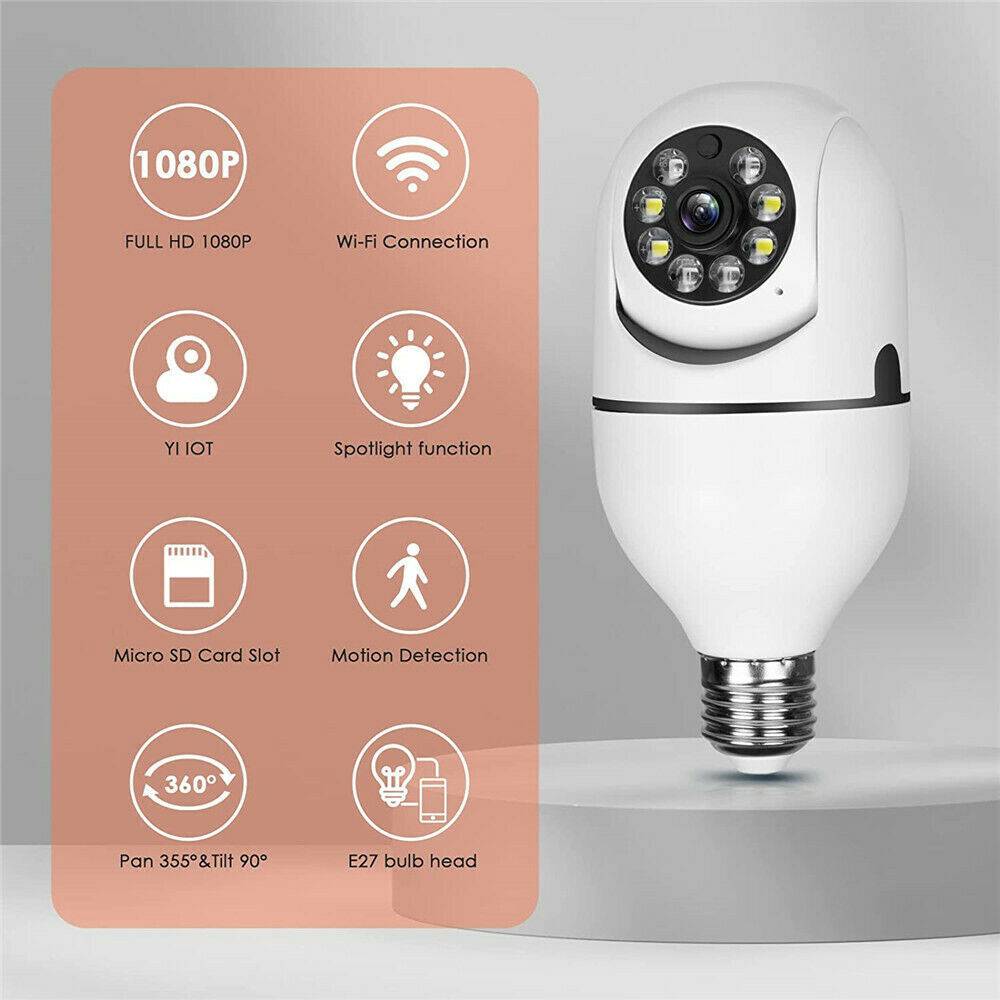 1080p Wi-Fi Light Bulb Security Camera