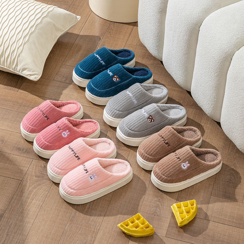 Bunny & Bear Plush Slippers