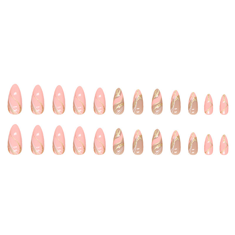 Glitter Ripple Almond Press-On Nails