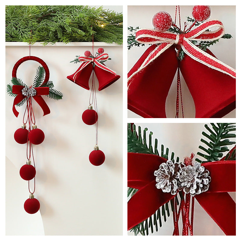 Flocked Christmas Bell Ornaments