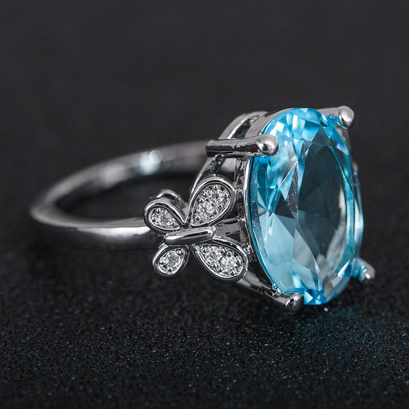 Sea Blue Bow Ring