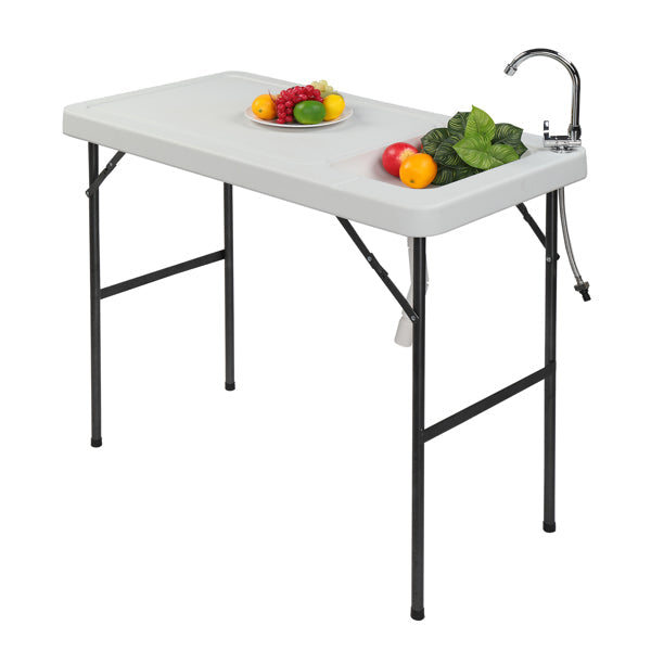 Folding Fish Cleaning Table with Sink