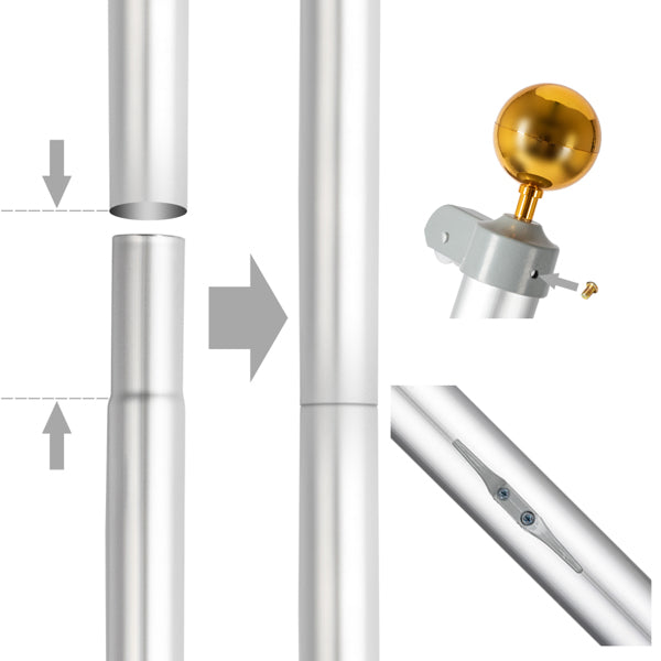 25 ft Flagpole Kit with US Flag