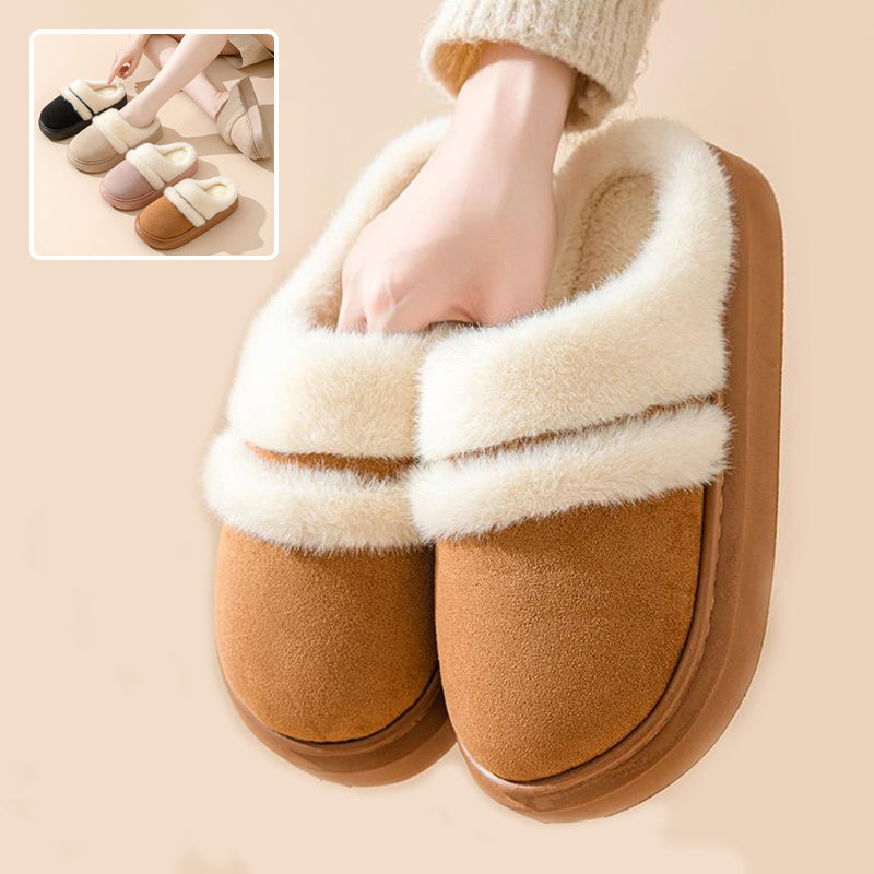 Plush-Lined Suede House Slippers