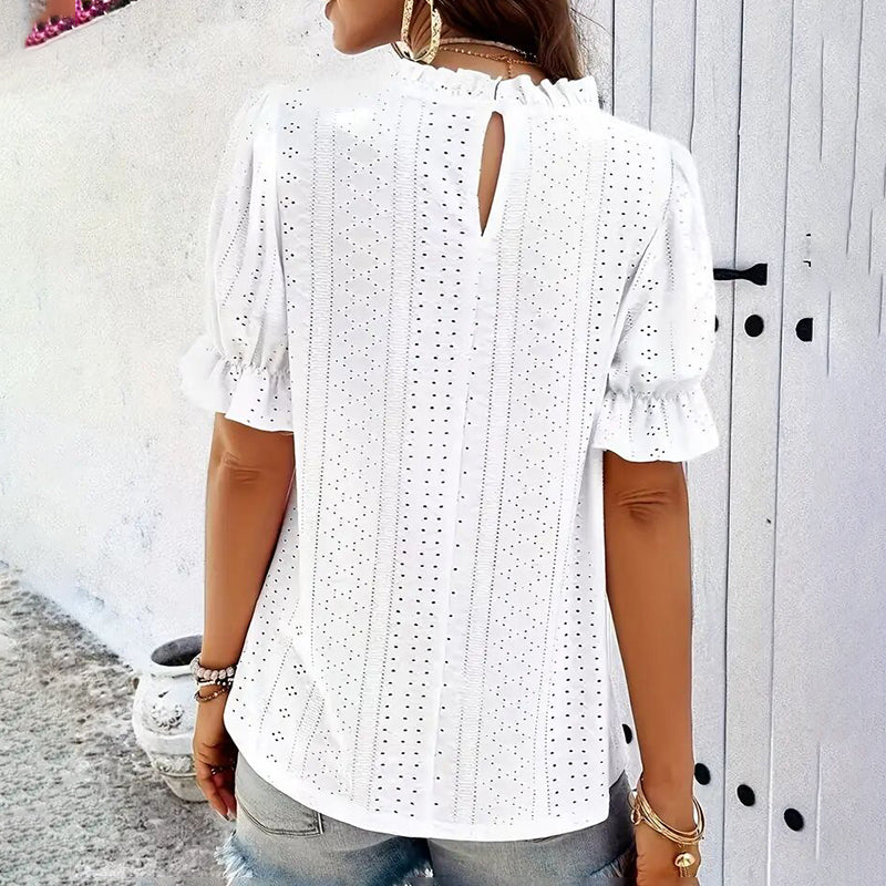 Ruffle-Sleeve Blouse