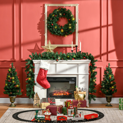 Pre-Lit Christmas Entrance Set (4 Pieces)