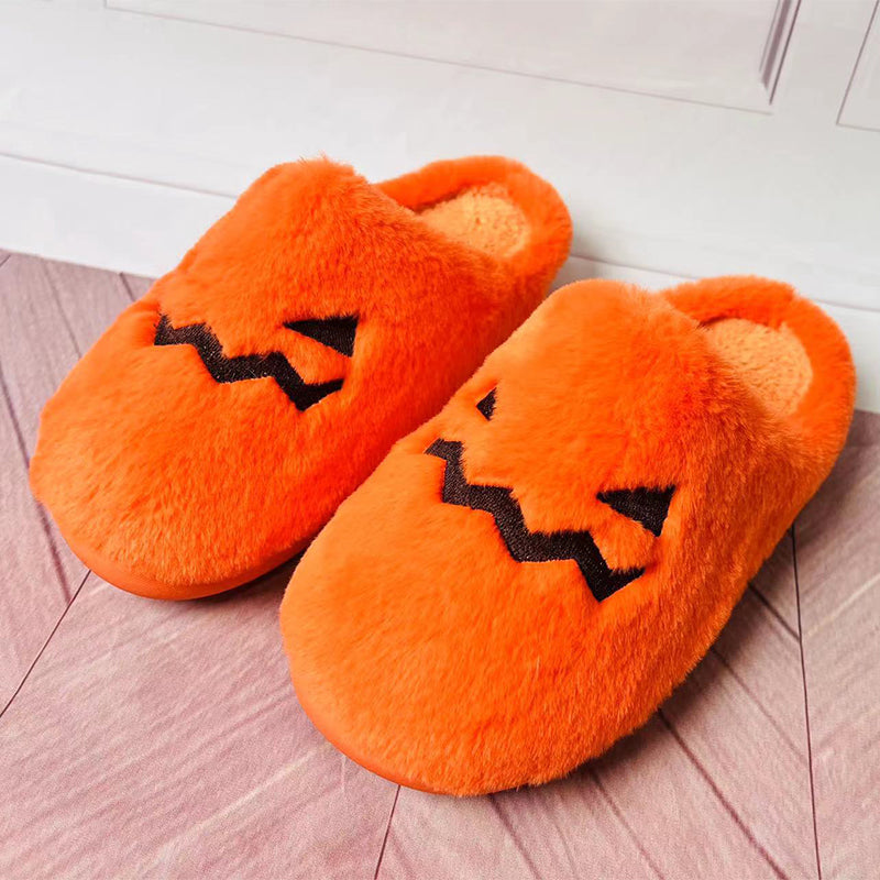 Halloween Pumpkin Plush Slippers